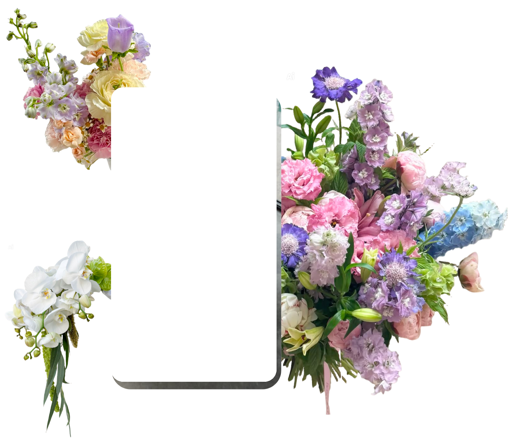 Bó hoa hồng pastel — hydrangea, lisianthus, roses — Hoa Đà Nẵng
